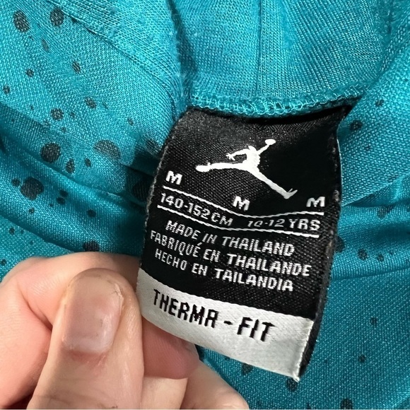 Nike Air Jordan 23 Boys Girls Unisex Kids Hoodie Teal Blue Black Sweatshirt Med - Picture 2 of 11